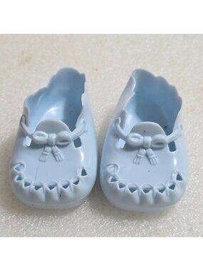 Pleasant Company Bitty Baby boy‎ Blue plastic shoes bow Vintage Toy
